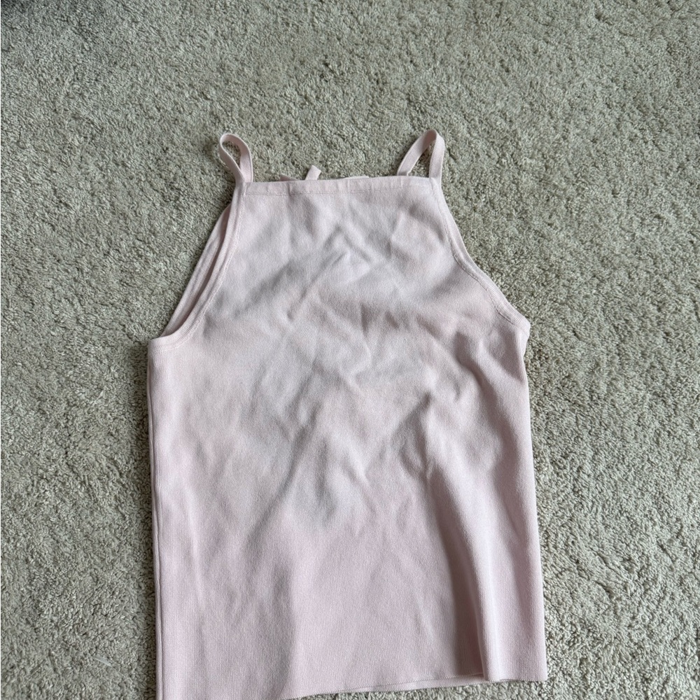 Zara Light Pink backless bow Top
